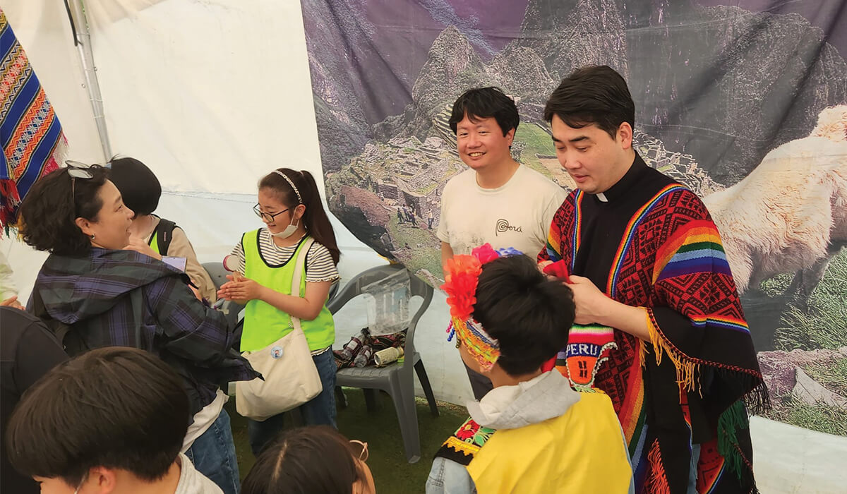 Fr Ku Hwa Lucano (second from right) helps to coordinate the vocation activities. - Photo: St Columbans Mission Society