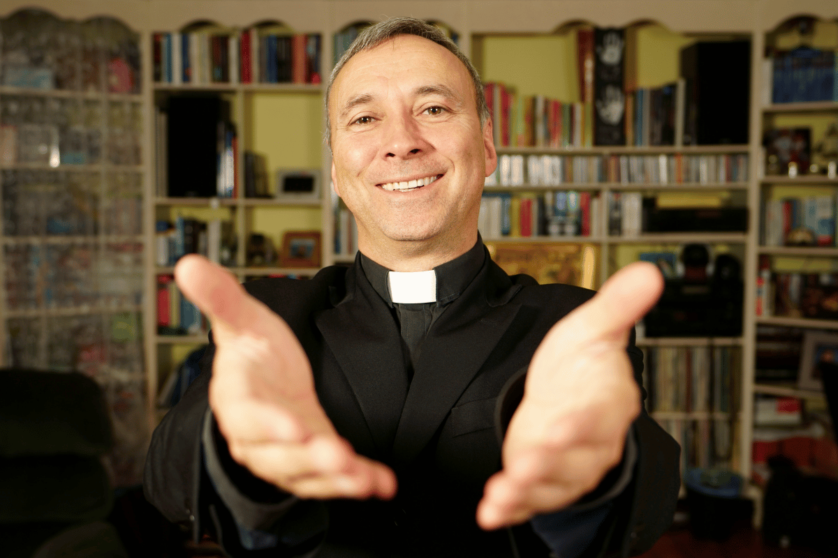 A smiling priest