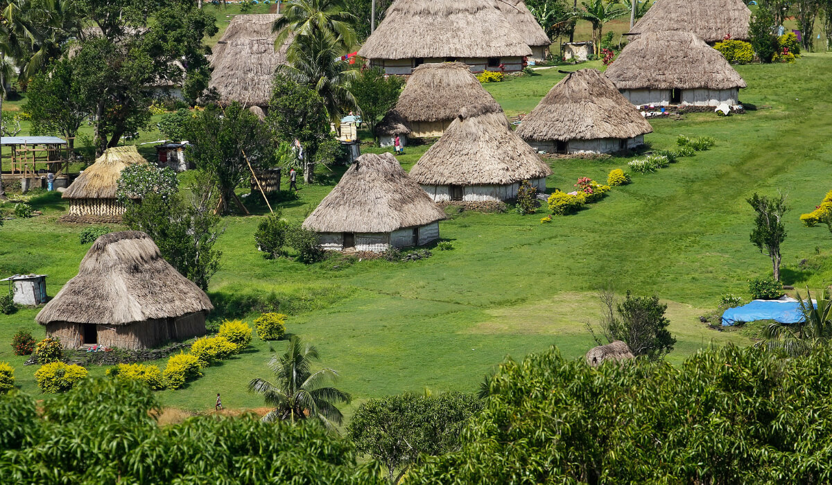 Traditional houses of Navala Village Fiji